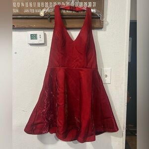 red sleeveless cocktail dress Size 11  (1495)